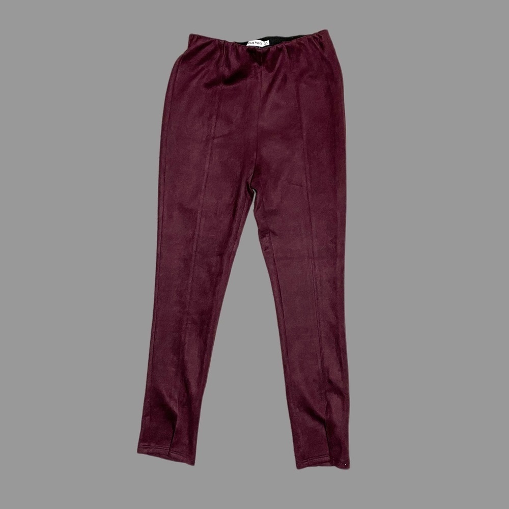 💛 SP 💛 NWT Anthro Avec Les Filles Slit Front Faux Suede Plum Elastic Waist